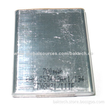 Li-ion Single Cell, Measures 5.3 to 0.4 x 34.2 to 0.7 x 42.0 ±0.3mm